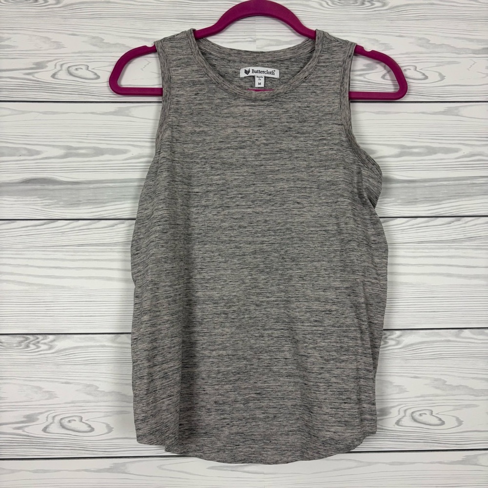 Buttercloth Gray Regular Fit Knit Tank Top Size Medium